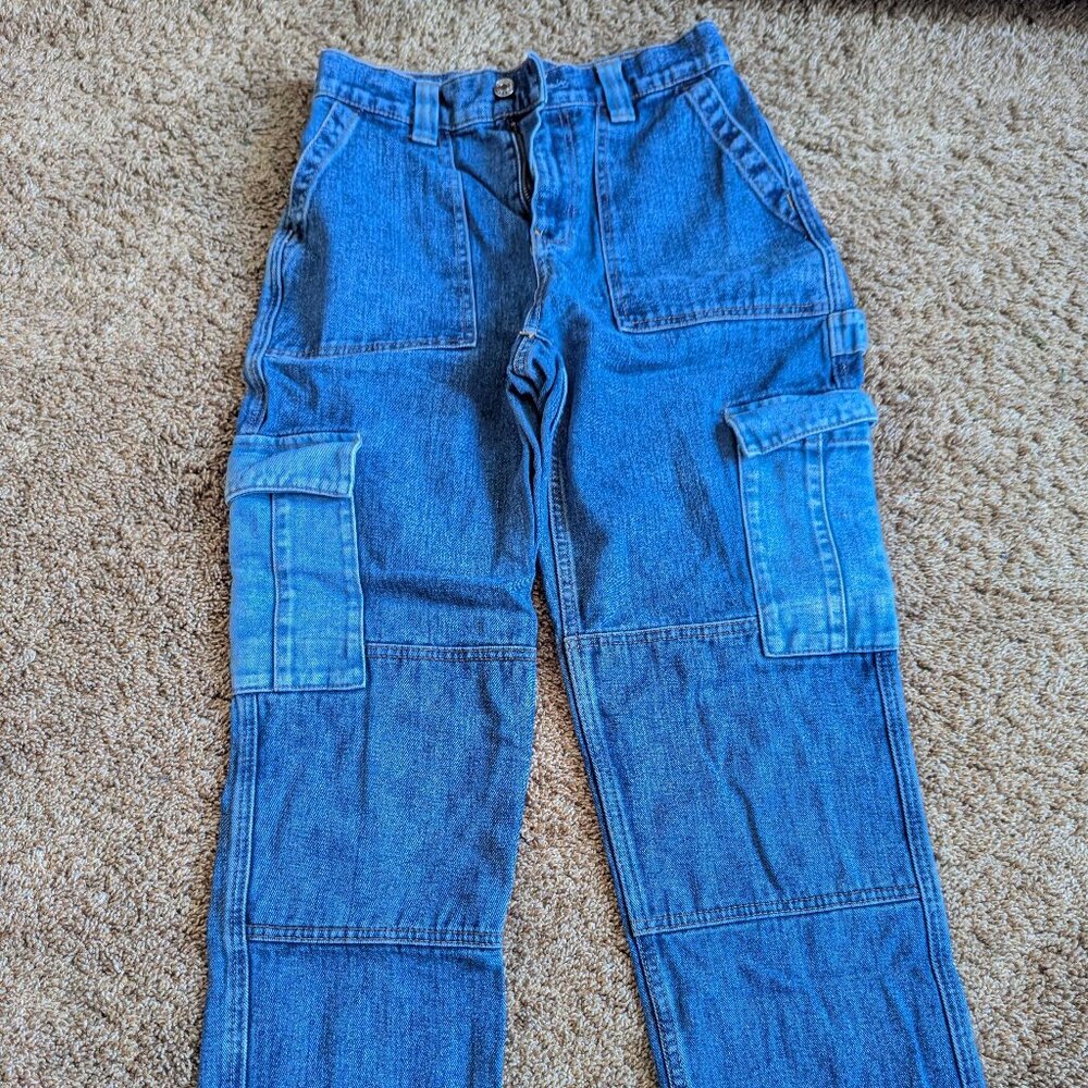 Pacsun 100% Cotton Patchwork Cargo Dad Jeans, Sz 26